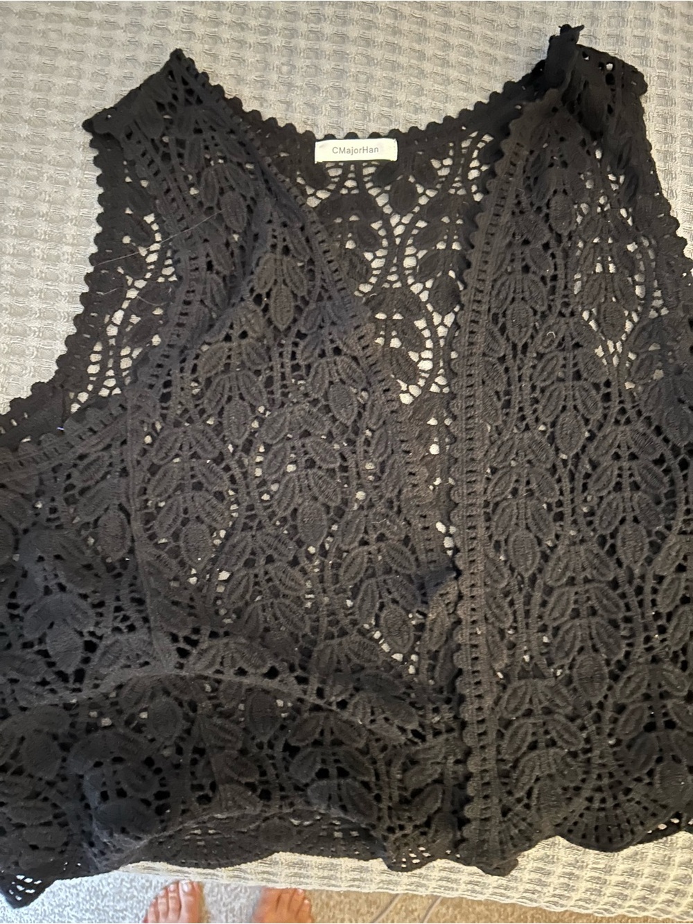 Black Lace Sleeveless Women's Top
